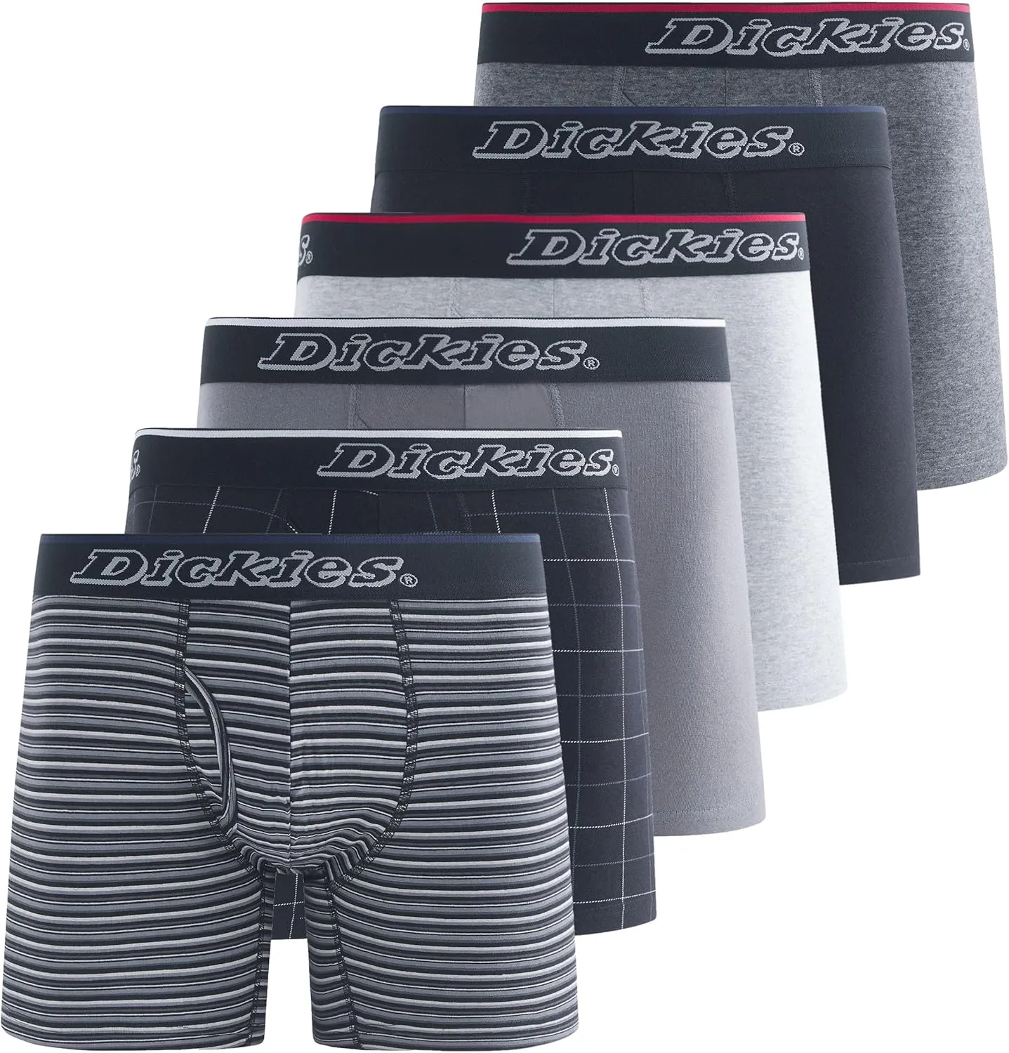 Dickies Mens Underwear 6 Pack Boxers for Men Breathable Cotton Boxer Briefs