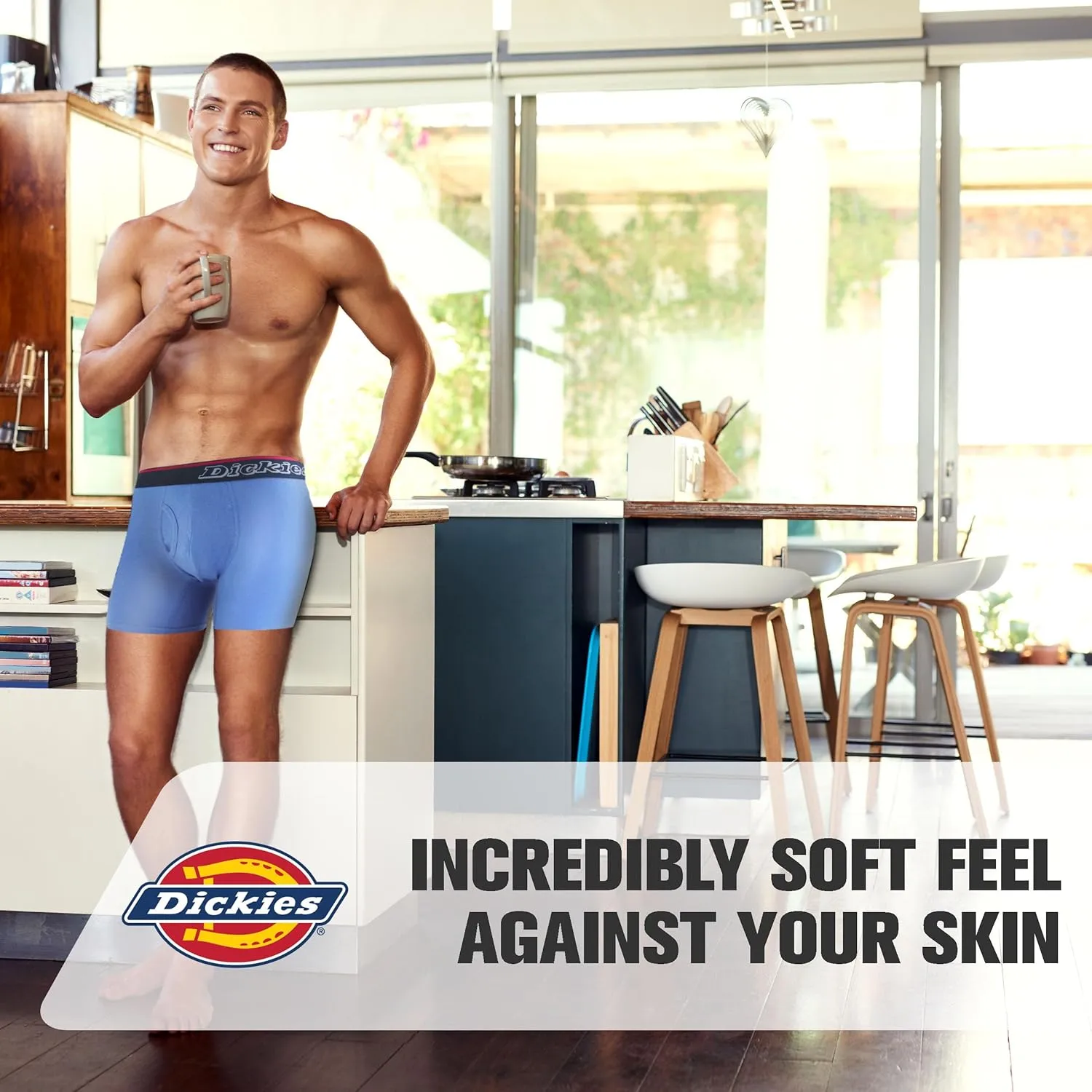 Dickies Mens Underwear 6 Pack Boxers for Men Breathable Cotton Boxer Briefs