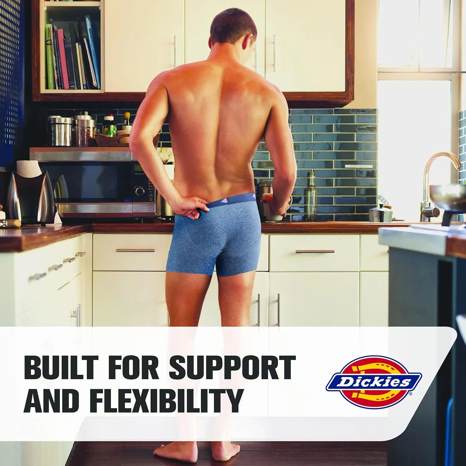 Dickies Mens Underwear 6 Pack Boxers for Men Breathable Cotton Boxer Briefs