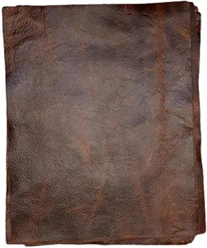 Distressed Cowhide Pull Up Leather: 8.5'' x 11'' Pre Cut Pieces (Bourbon, 1 Piece)