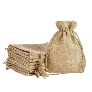 DMS RETAIL Party Favor Jute Bags Potli Bags for Women Royal Clutch Batwa Dryfruit, Chocolate, Shagun, Return Bag Pack Of 15 (10X14 CMS)