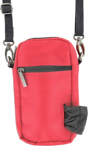 Dog Treat Pouch for Training, Cross Body Bag Poop Bag Holder for Dog Walking, Adjustable Strap with Clips, Large Pockets for Phone, Treats, Waste Bags, Coral, 7"x4"x2"