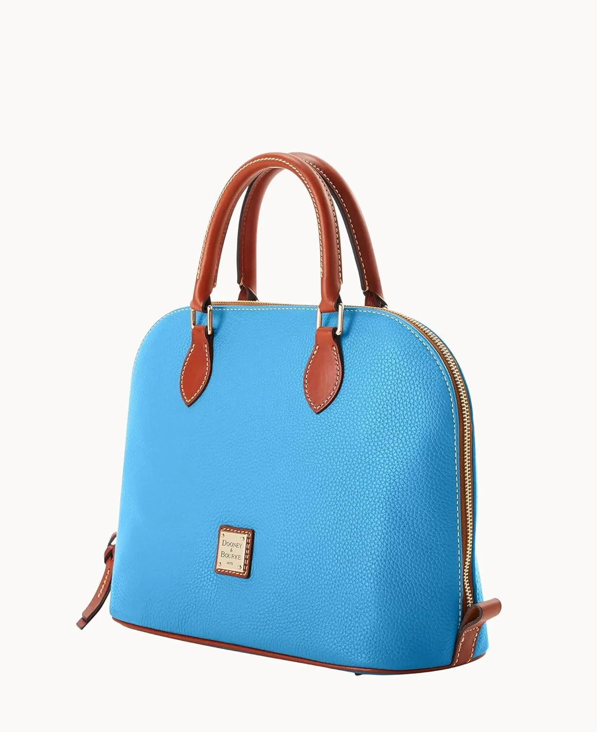 Dooney & Bourke Women's Domed Satchel in Pebble Grain Leather, Large Handbag with Adjustable & Detachable Shoulder Strap