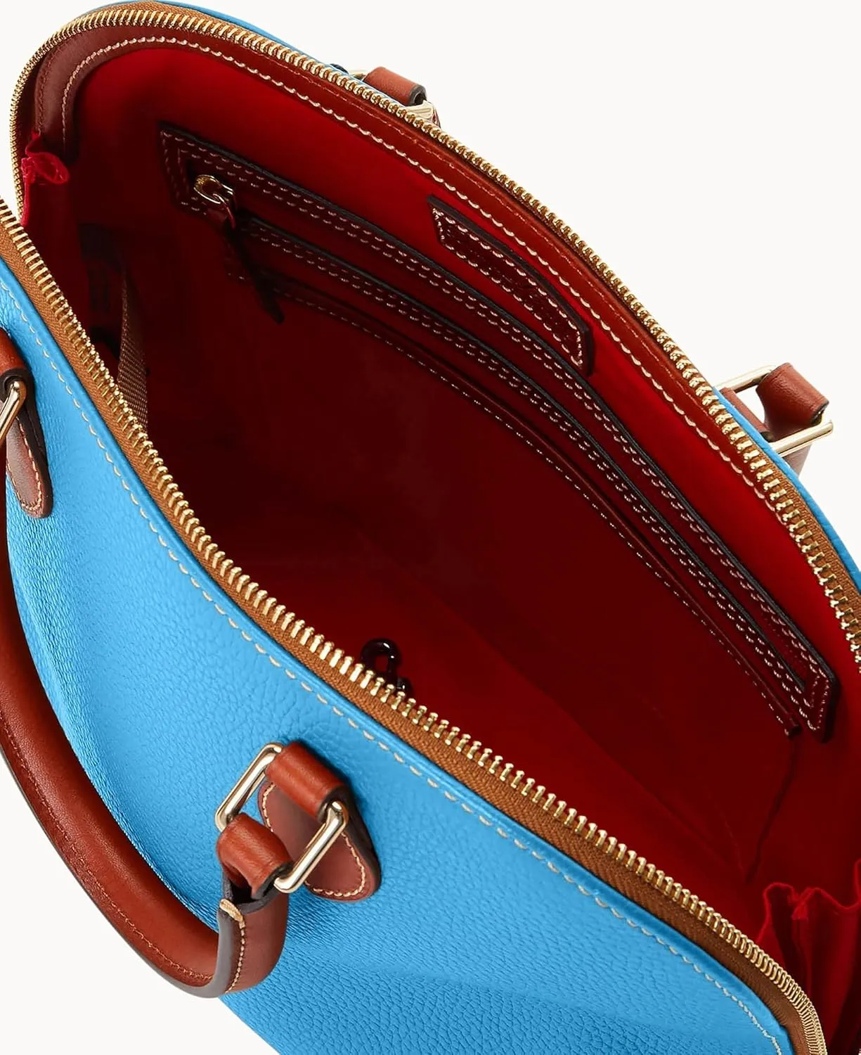 Dooney & Bourke Women's Domed Satchel in Pebble Grain Leather, Large Handbag with Adjustable & Detachable Shoulder Strap