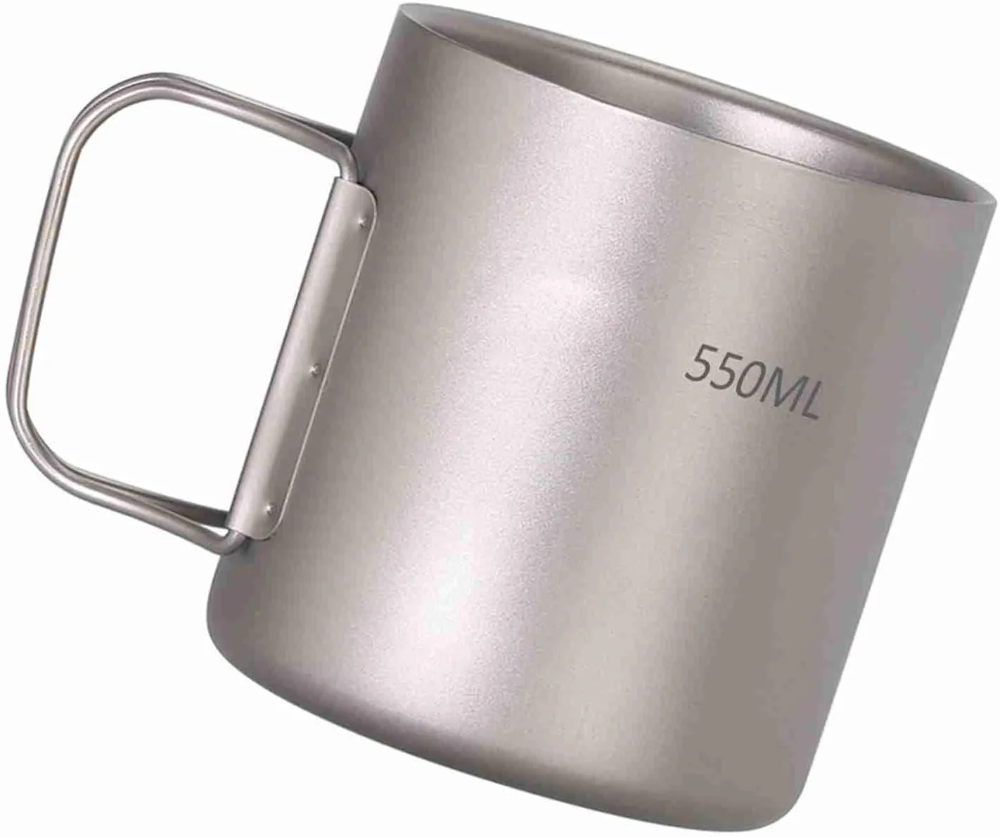 Double Wall Water Cup Coffee Mug for Outdoor Camping Hiking Picnic, 550ml (550ml)