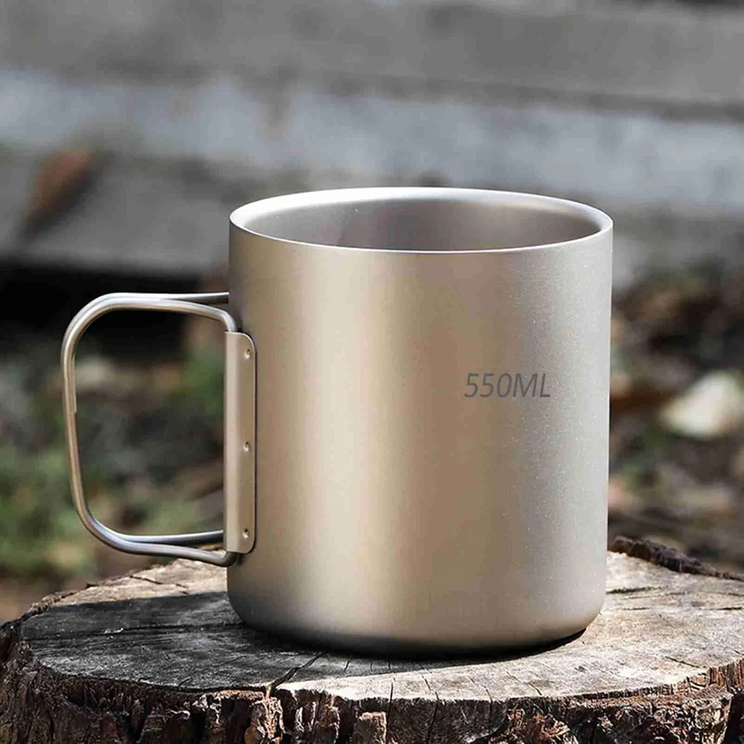 Double Wall Water Cup Coffee Mug for Outdoor Camping Hiking Picnic, 550ml (550ml)