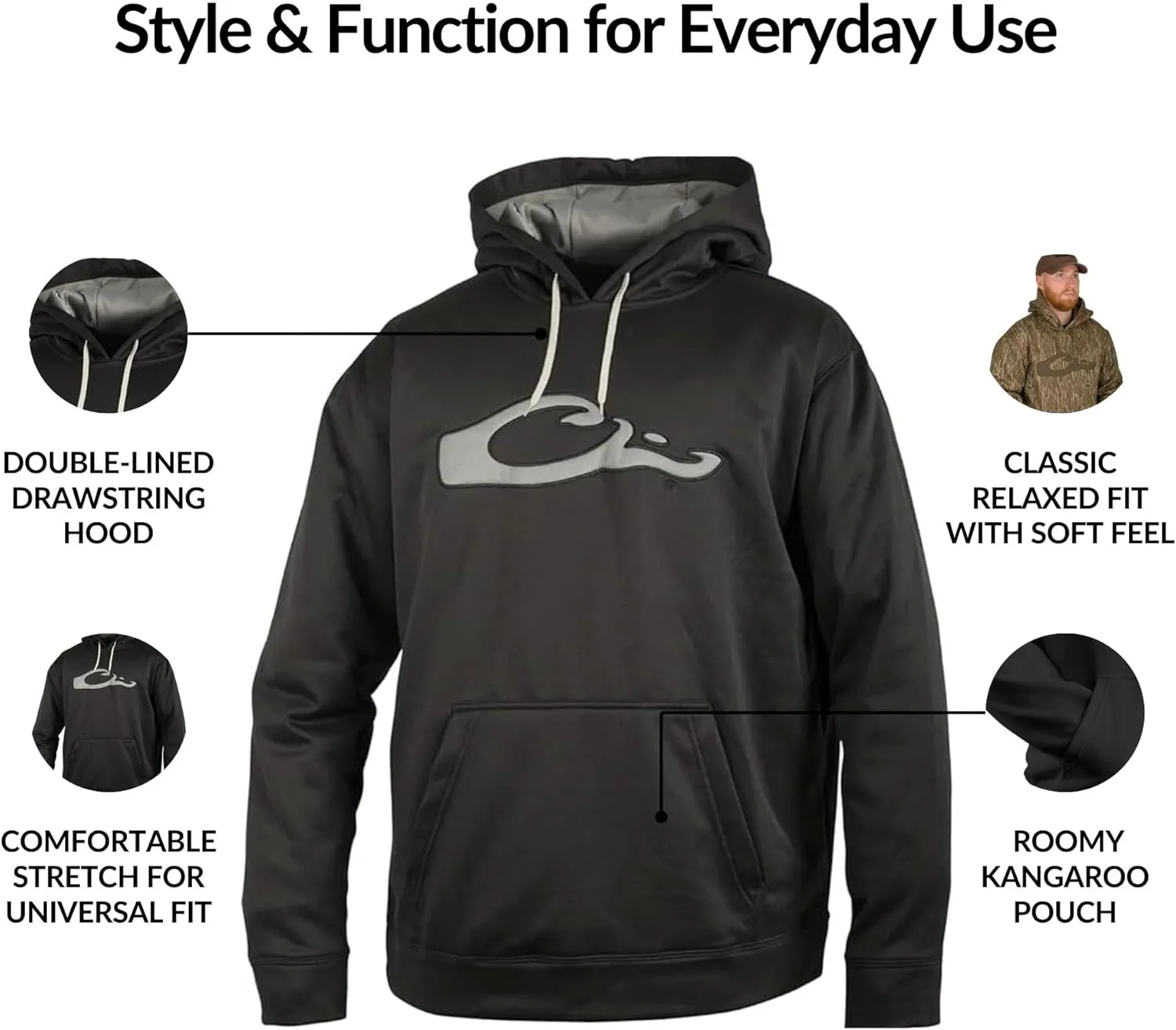 Drake Waterfowl® MST Performance Camouflage Hoodie, Double-Lined Hood, Cotton/Poly Blend, and Kangaroo Pouch for Comfort