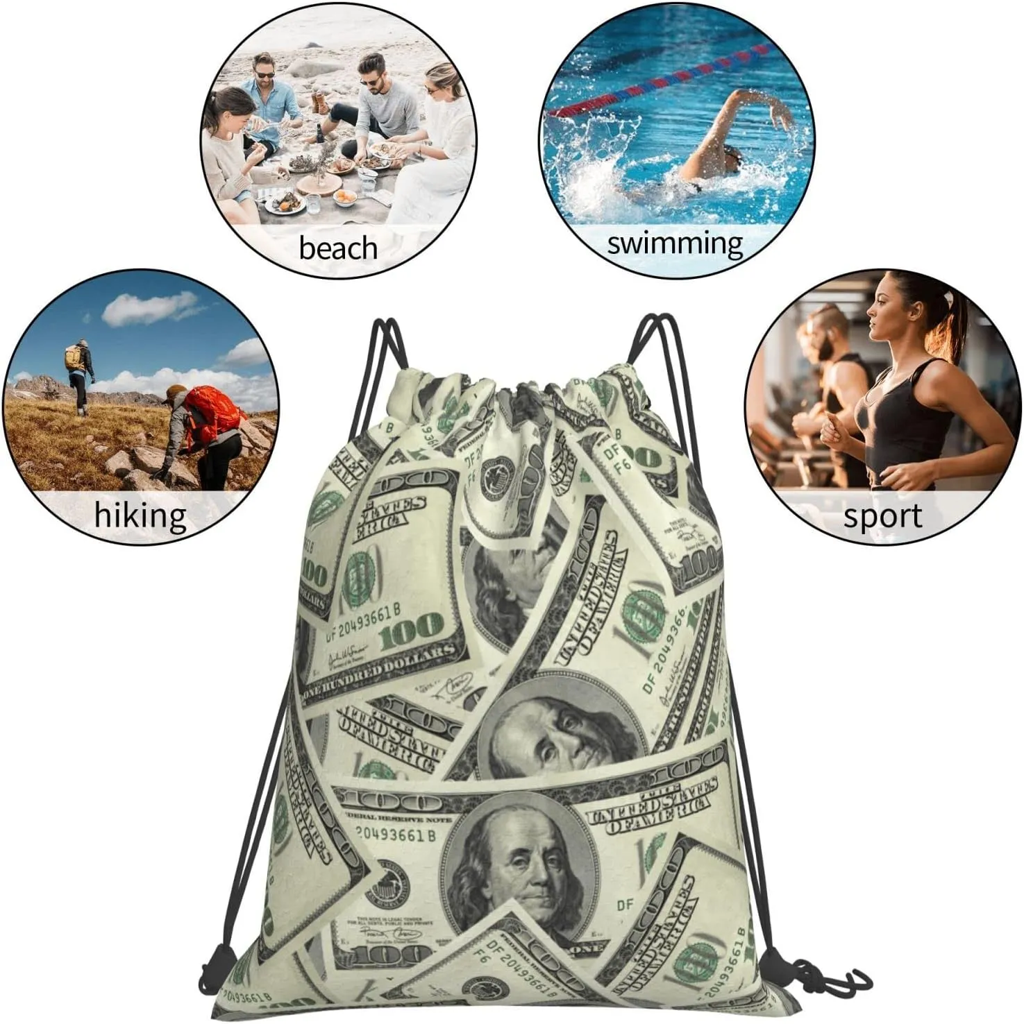 Drawstring Backpack Bag Sports Gym Sack Drawstring Bag Shopping Sport Yoga Travel String Bag For Men Women