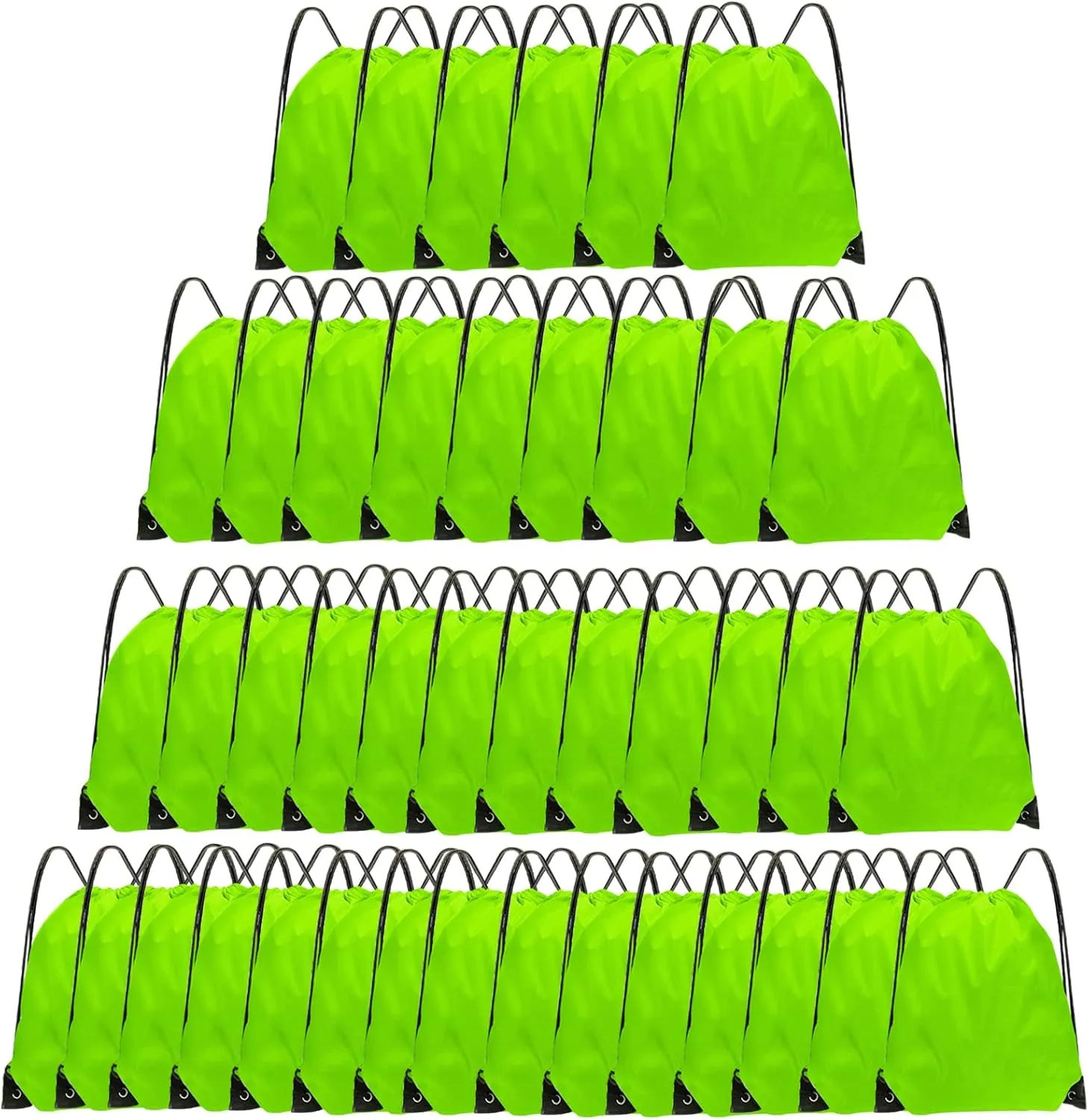 Drawstring Backpack Bulk 42 Pcs String Backpack Drawstring Bags Cinch Bag Sackpack for Men Women Gym (Light Green)