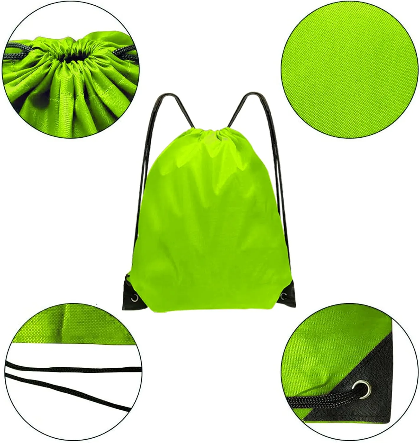 Drawstring Backpack Bulk 42 Pcs String Backpack Drawstring Bags Cinch Bag Sackpack for Men Women Gym (Light Green)