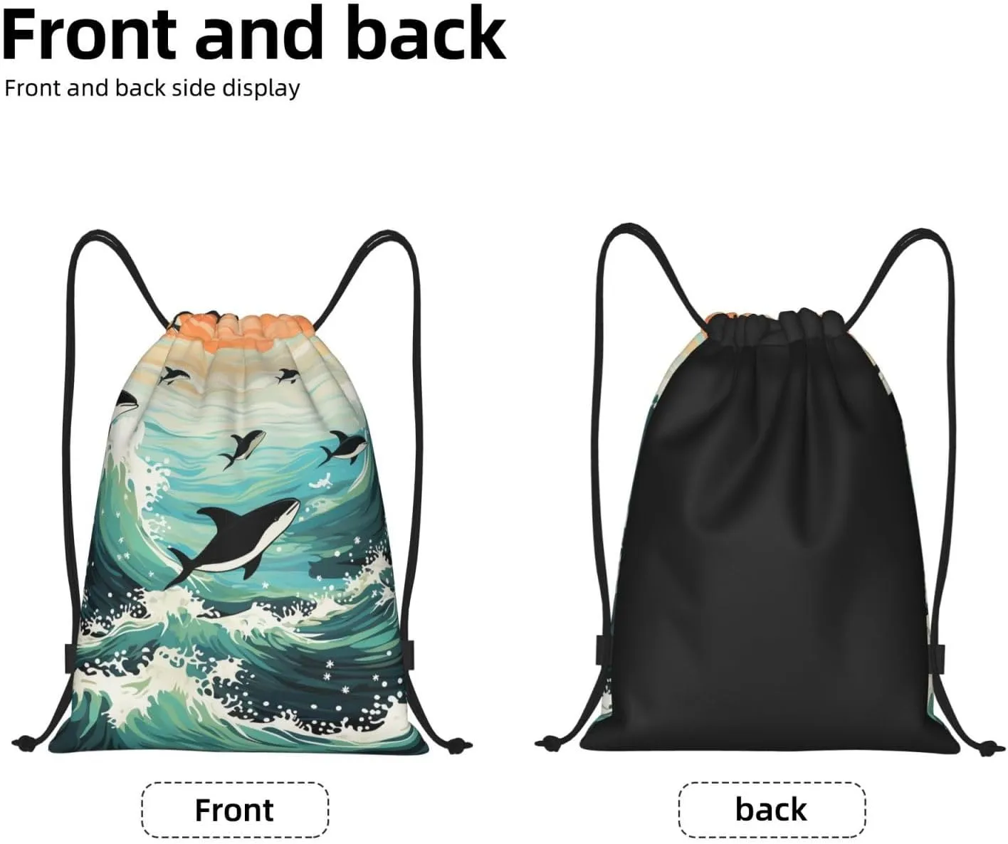 Drawstring Backpack for Women Men Gym Drawstring Bags Pacific Ocean biological String Bag Swim Bag