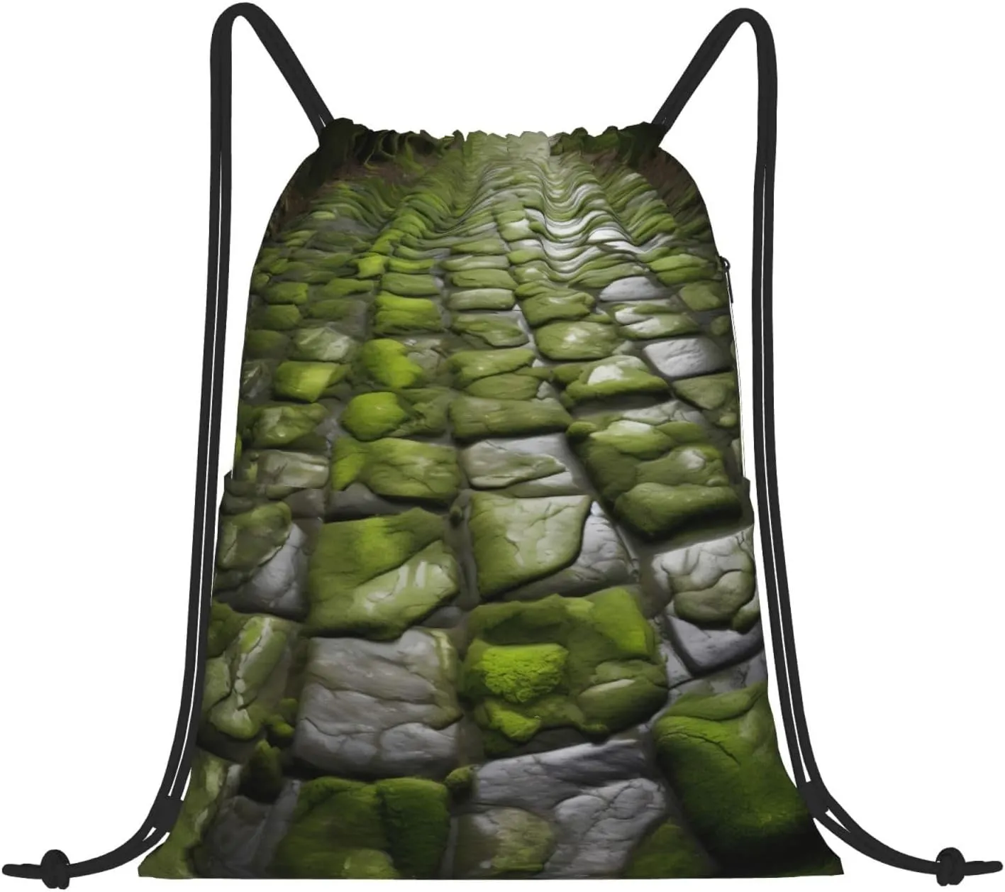 Drawstring Backpack for women,Versatile drawstring bag,Water-Resistant Cinch Bag,Gym sackpack-Moss Stone Pavement