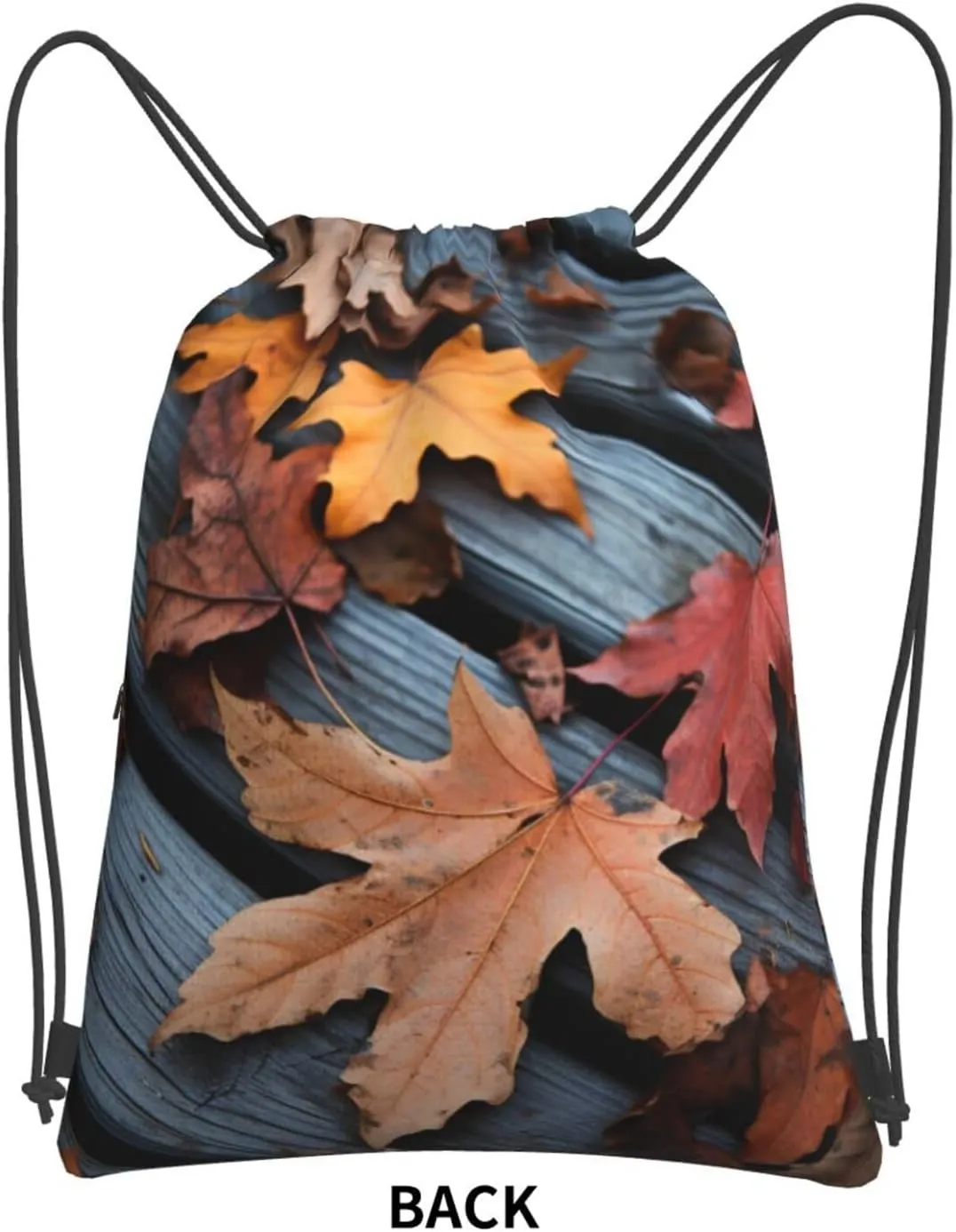 Drawstring Backpack Resistant Sackpack Fall Leaves Wood Sports Gym Bag String Bag for Women Men
