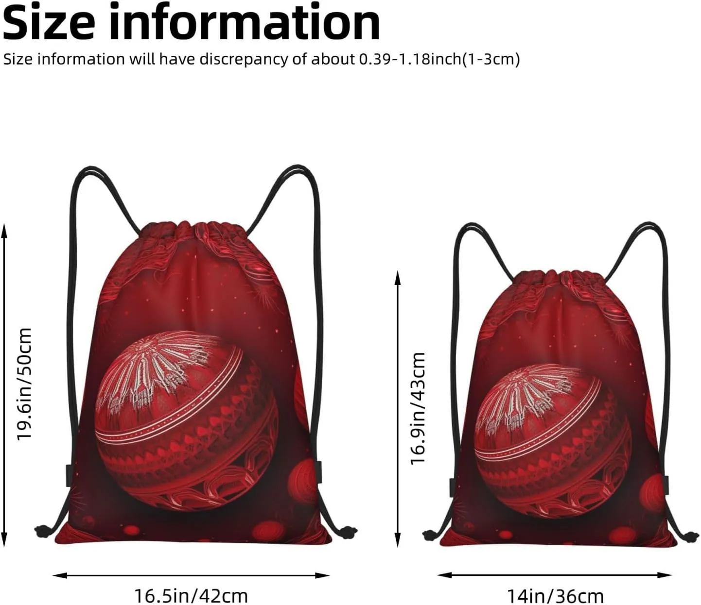 Drawstring Backpack Sports Gym Bag Christmas Atmosphere Balls Drawstring Bags Foldable Backpack for Women Men