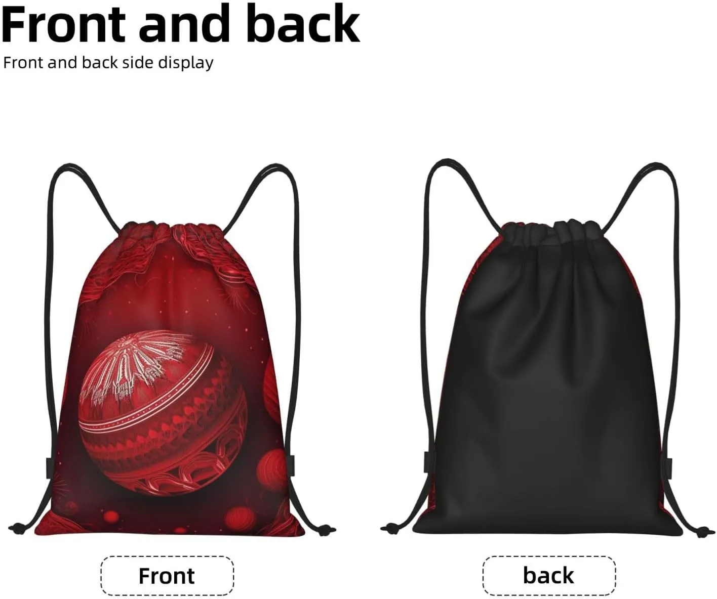 Drawstring Backpack Sports Gym Bag Christmas Atmosphere Balls Drawstring Bags Foldable Backpack for Women Men