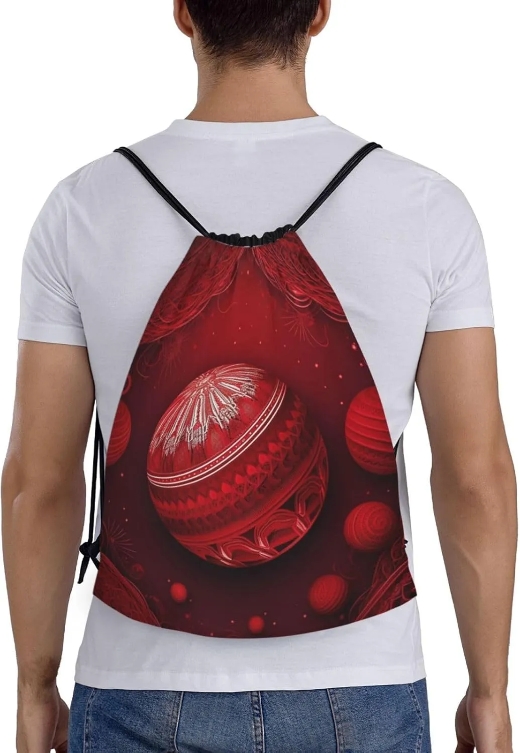 Drawstring Backpack Sports Gym Bag Christmas Atmosphere Balls Drawstring Bags Foldable Backpack for Women Men