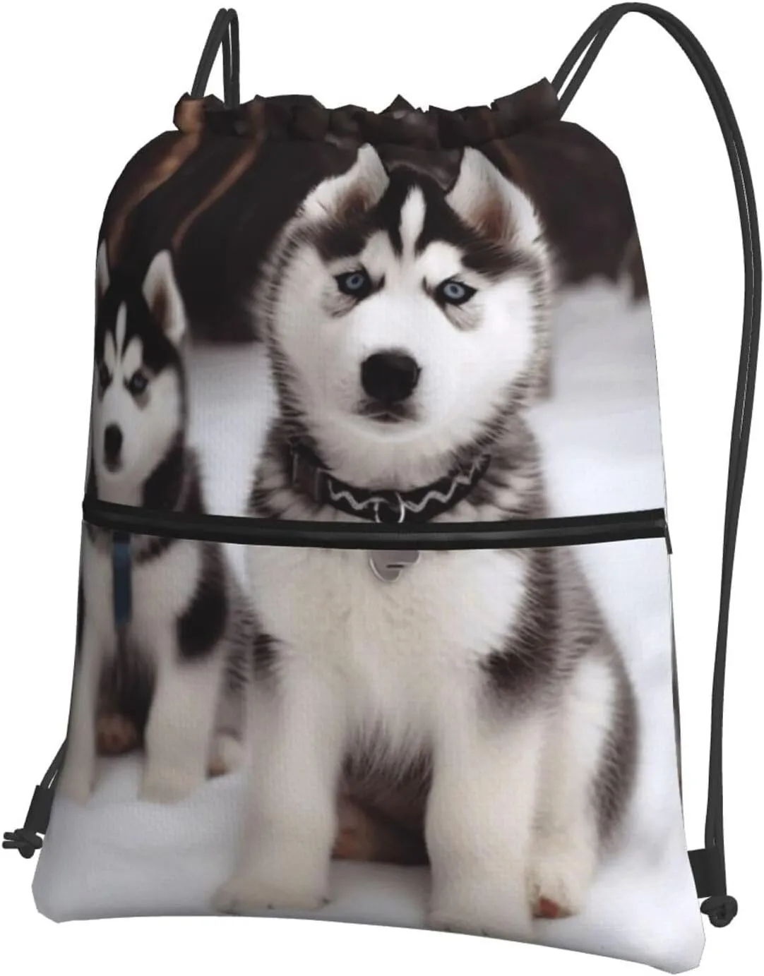 Drawstring Backpack Sports Gym Bags Adorable Huskies Drawstring Bags for Men Women Beach Bag String Bag