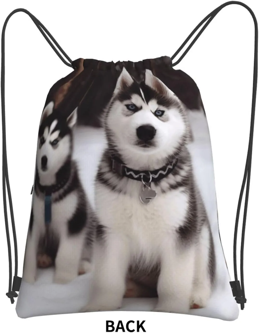 Drawstring Backpack Sports Gym Bags Adorable Huskies Drawstring Bags for Men Women Beach Bag String Bag