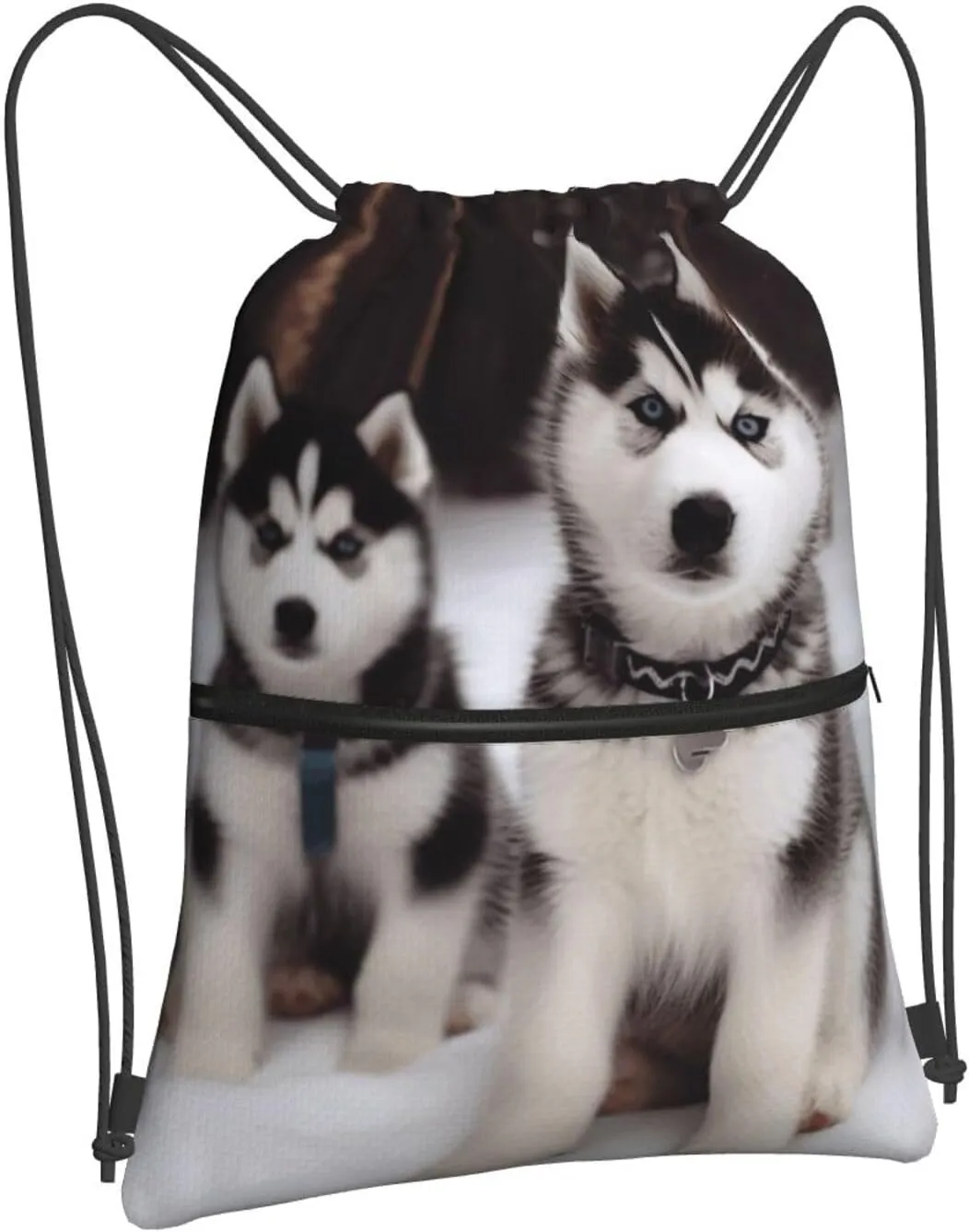 Drawstring Backpack Sports Gym Bags Adorable Huskies Drawstring Bags for Men Women Beach Bag String Bag