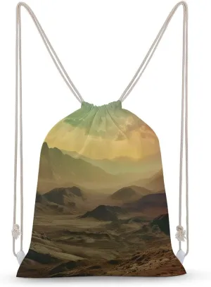 Drawstring Backpack Sunset in Valley String Bag Sackpack Foldable Backpack Sports Gym Bag for Shopping Yoga