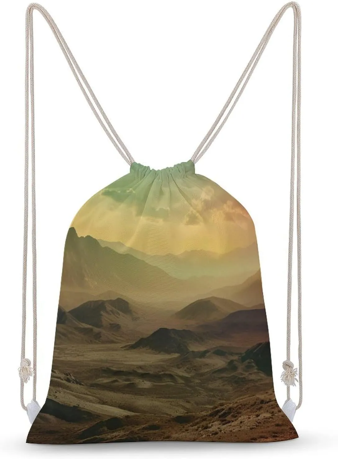 Drawstring Backpack Sunset in Valley String Bag Sackpack Foldable Backpack Sports Gym Bag for Shopping Yoga
