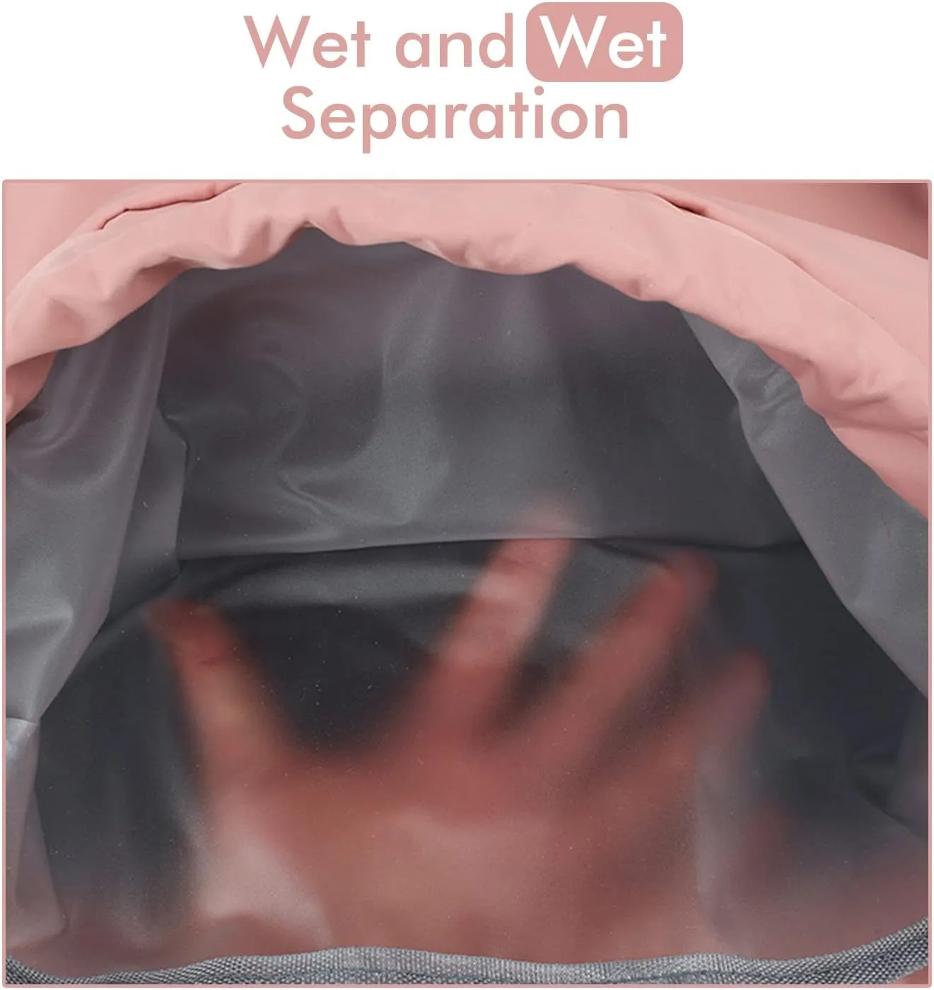 Drawstring Backpack Waterproof with Mesh Pockets String Bag Sackpack Nylon Gym Bag for Swim Sport Hiking Travel Beach,pink