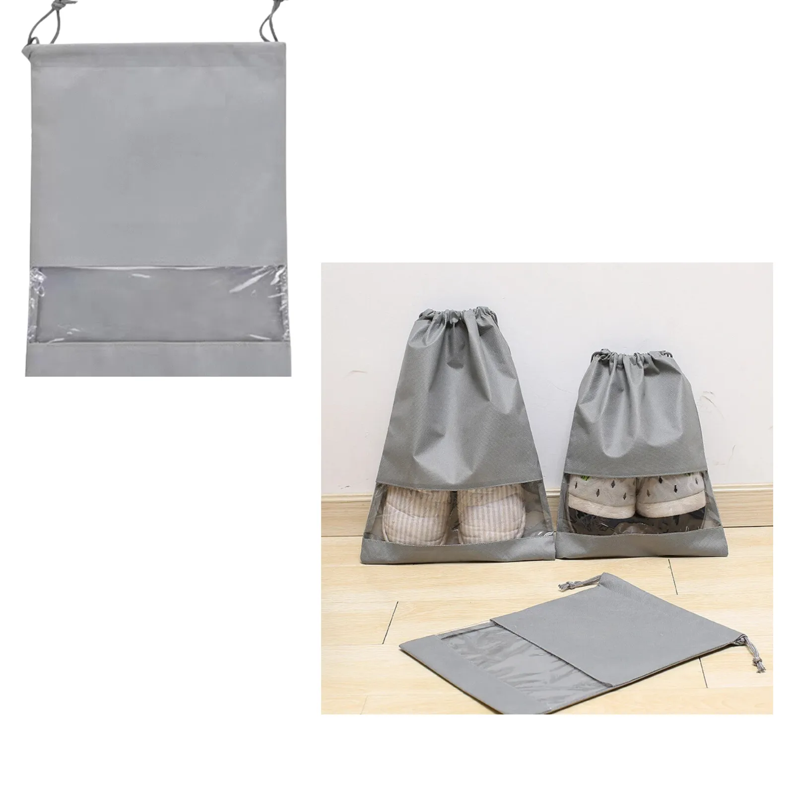 Drawstring Dust Bags Non-woven Portable Shoes Bag Travel Sport Storage Pouch
