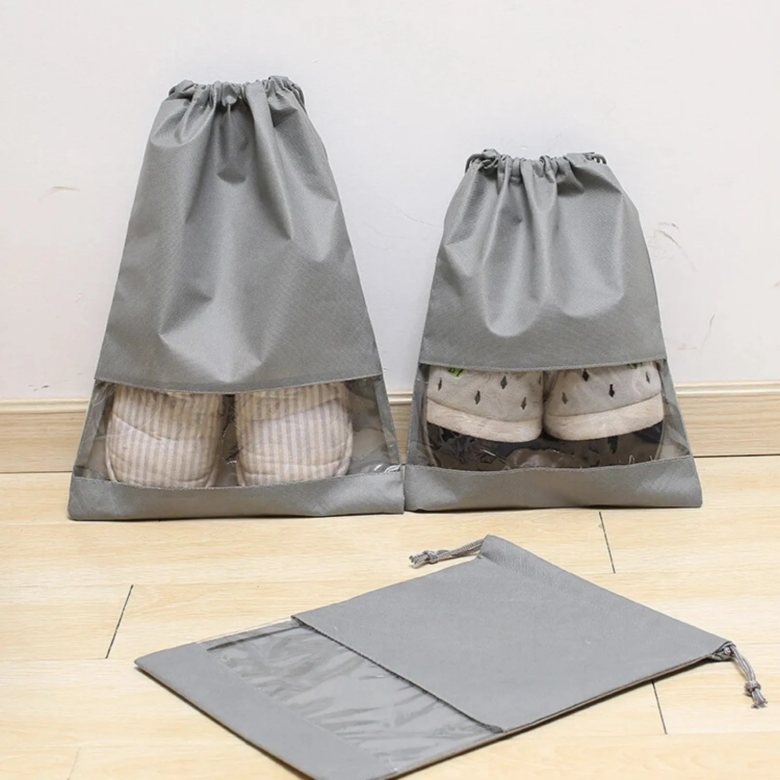 Drawstring Dust Bags Non-woven Portable Shoes Bag Travel Sport Storage Pouch