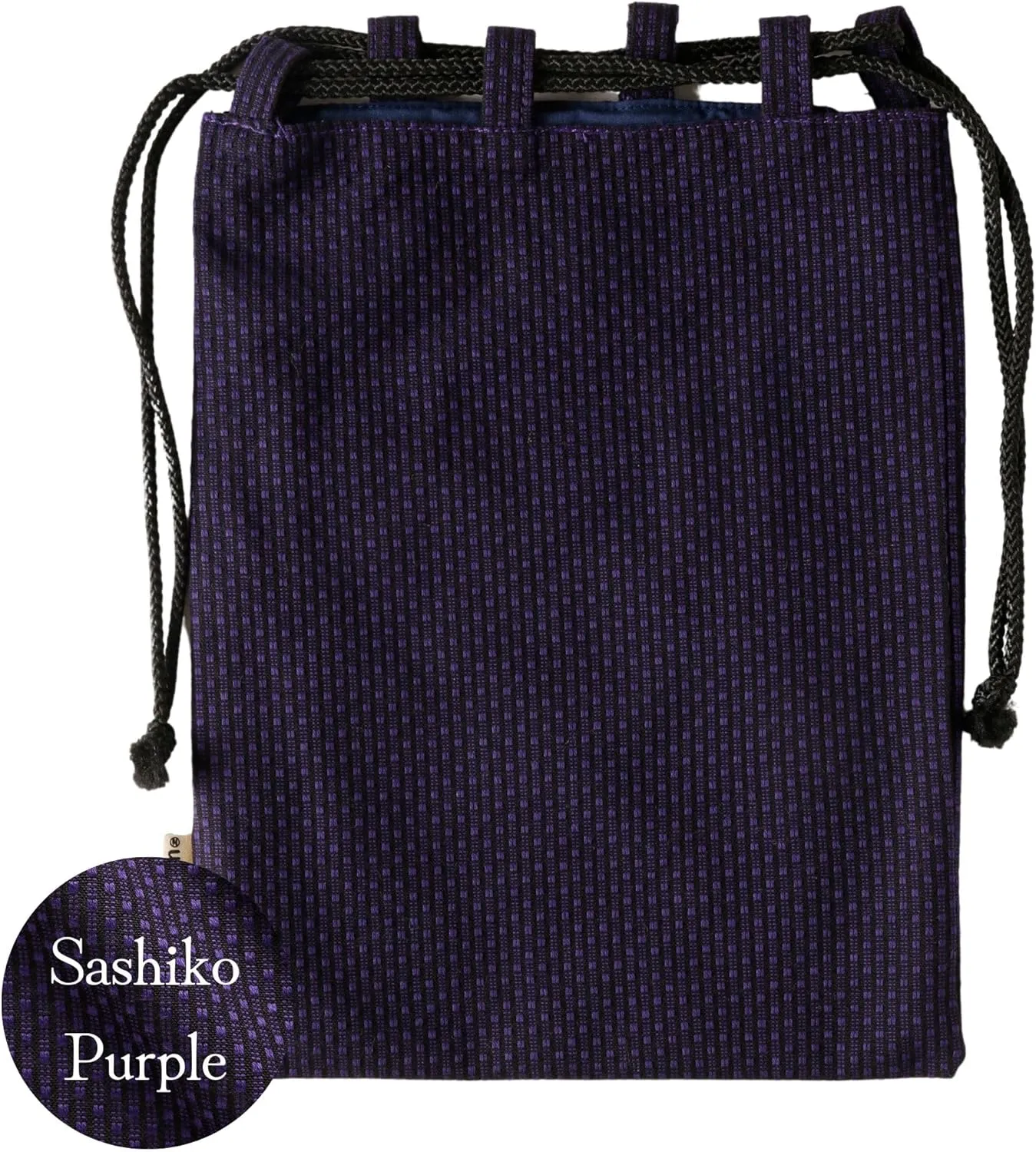 drawstring pouch cloth bag cotton 100% Sashiko fabric shrine stamp book bag inner pocket men's ladies'