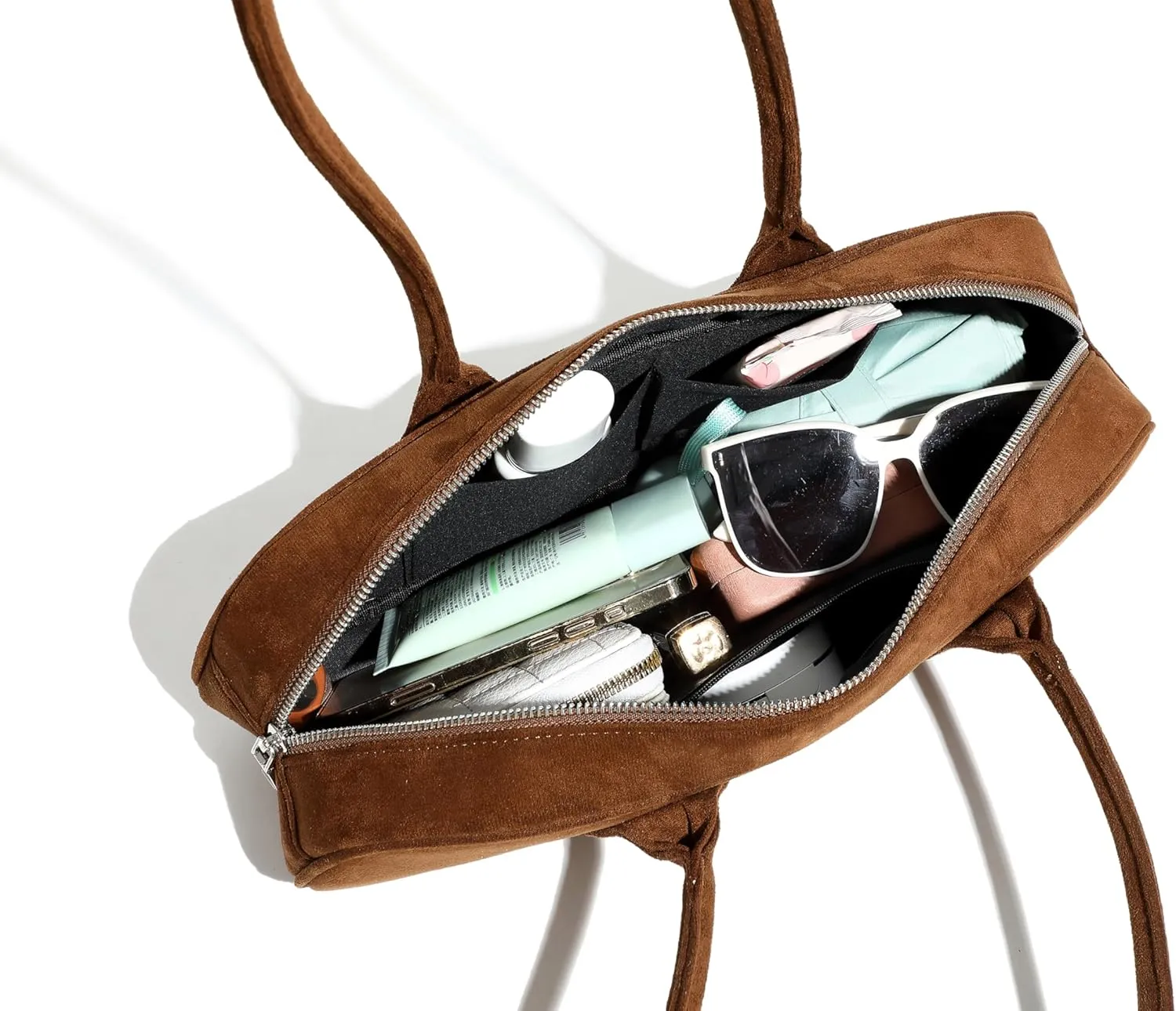 East West Le Teckel Handbag for Women Elegant Genuine Leather Shoulder Purse for Formal Events or Work