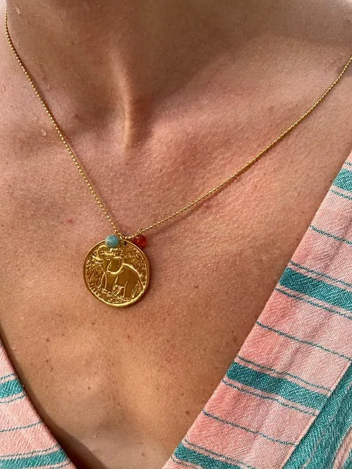 Elephant Coin Necklace