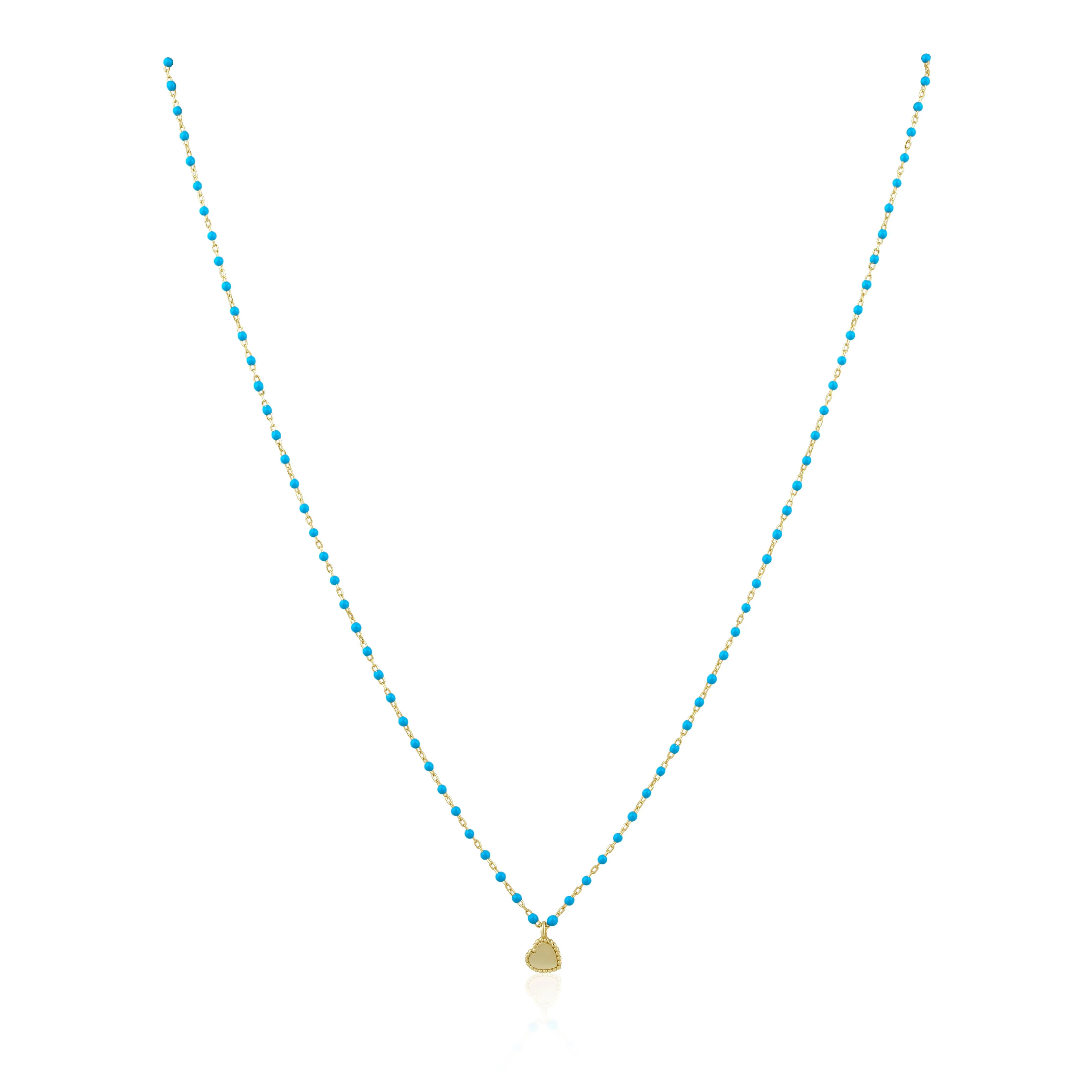 Elsa Mini Heart Necklace Turquoise