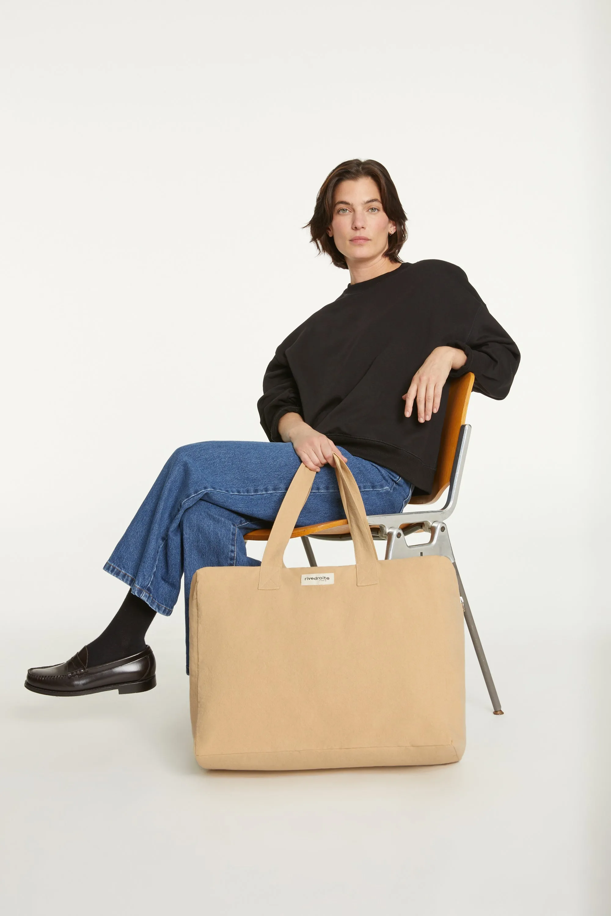 Elzevir the big weekend bag - Recycled cotton Beige
