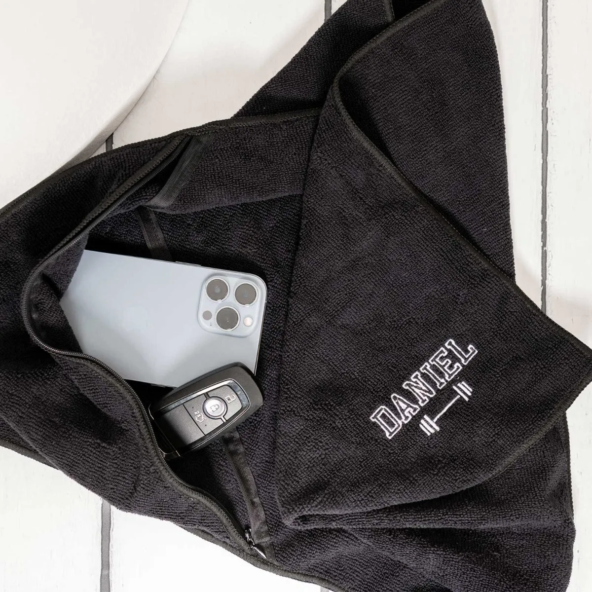 Embroidered Canvas Duffle Bag with Gym Towel