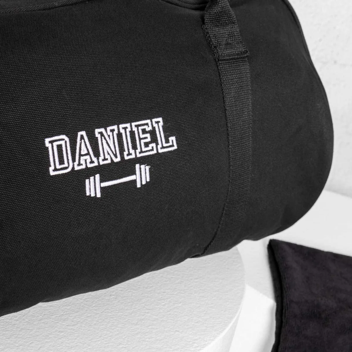 Embroidered Canvas Duffle Bag with Gym Towel