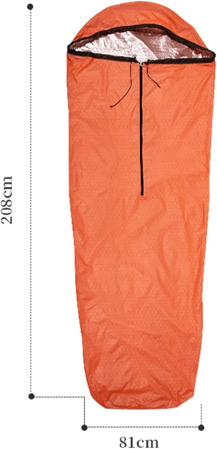 Emergency Sleeping Bag Lightweight Waterproof Thermal Bivy Sack Cover Blanket Heat Retention Shelter Survival Kit for Hiking, Camping, Hunting, Fishing