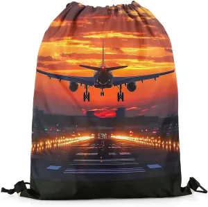Erosebridal Modern Airplane Drawstring Bags,Aviation Aircraft Plane Drawstring Backpack 13x15.7 for Sport Gym Swim Yoga Camping Trip,Transportation Draw String Back Bag,Planes String Backpack