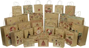 Excello Global 30 Colorful Christmas Gift Bags (5 Assorted Sizes)