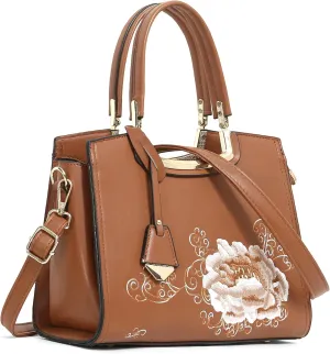 EXOTIC® flora embroidered collection PU Leather hand bag for women