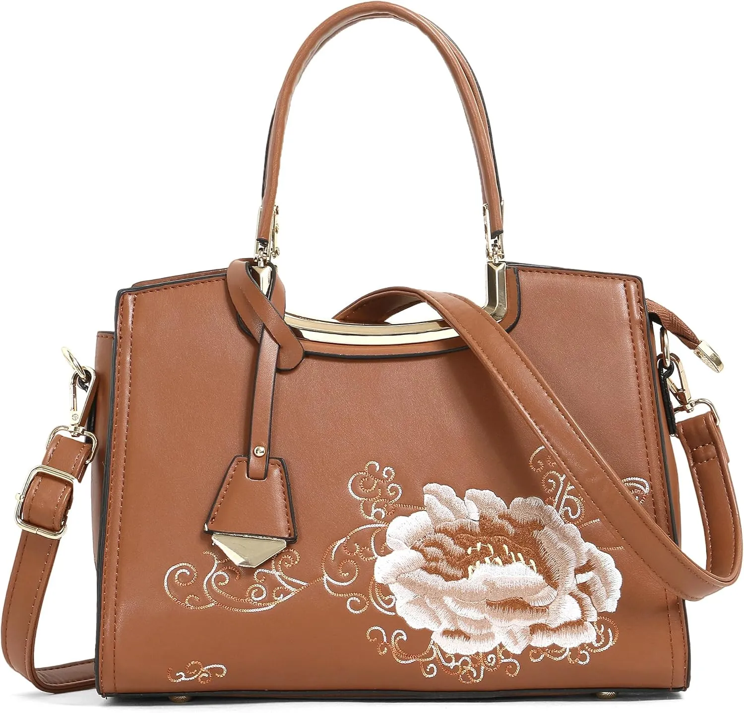 EXOTIC® flora embroidered collection PU Leather hand bag for women
