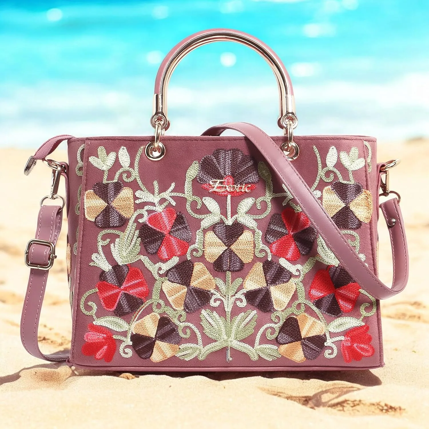 EXOTIC® Party Wedding collection embroidered velvet fabric hand bag for women