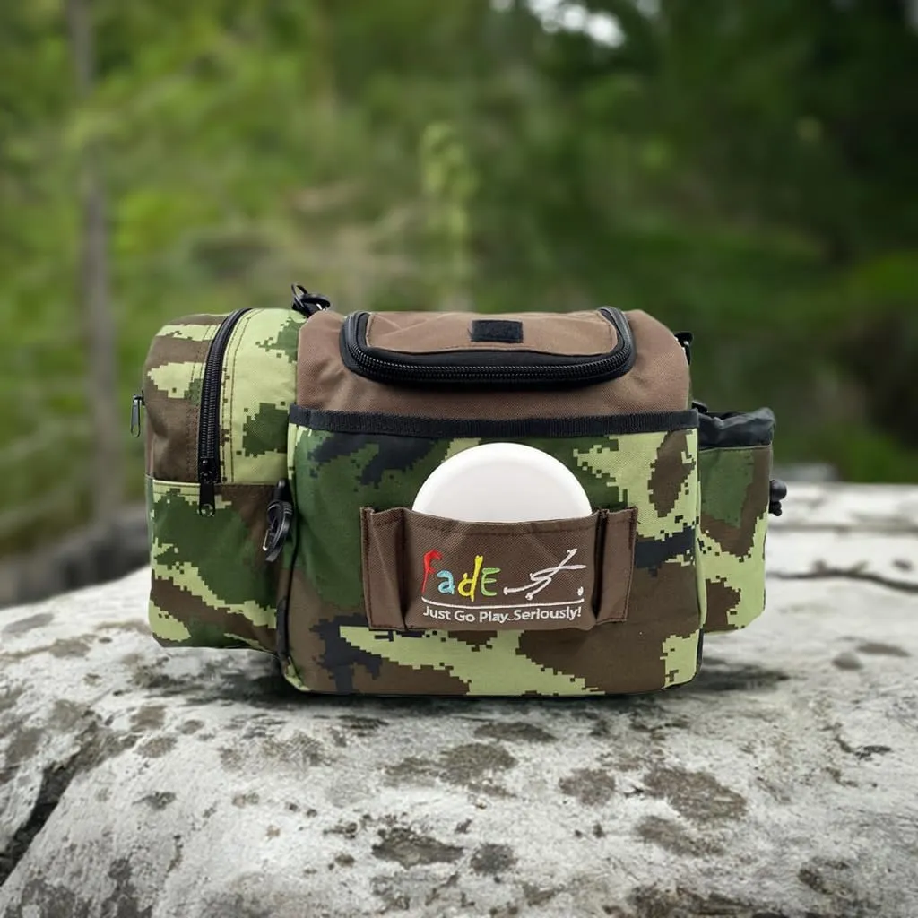 Fade Crunch Disc Golf Bag – Compact, Sturdy, and Insulated Shoulder Strap Bag for All Players Cooler Bag - Electric Lime