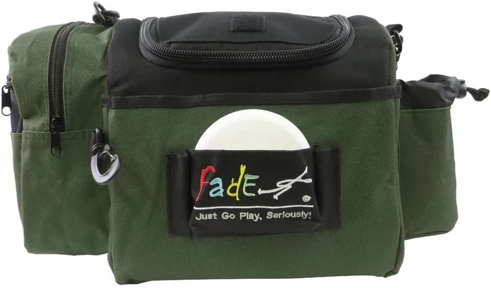 Fade Gear Crunch Box Disc Golf Bag | Black | Beginner Disc Golf Bag | 14  Disc Capacity | Shoulder Strap & Harness Option