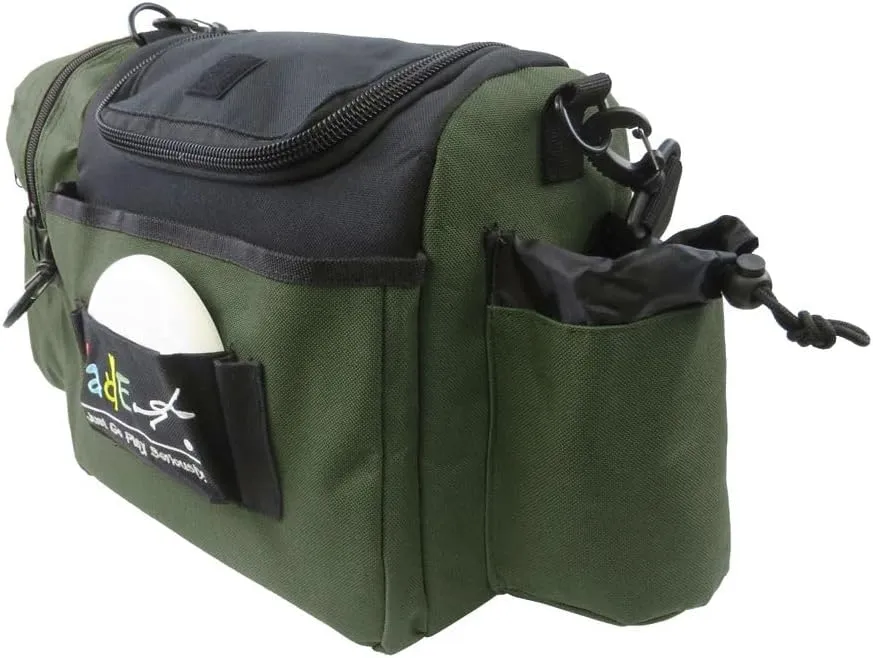 Fade Gear Crunch Box Disc Golf Bag | Black | Beginner Disc Golf Bag | 14  Disc Capacity | Shoulder Strap & Harness Option