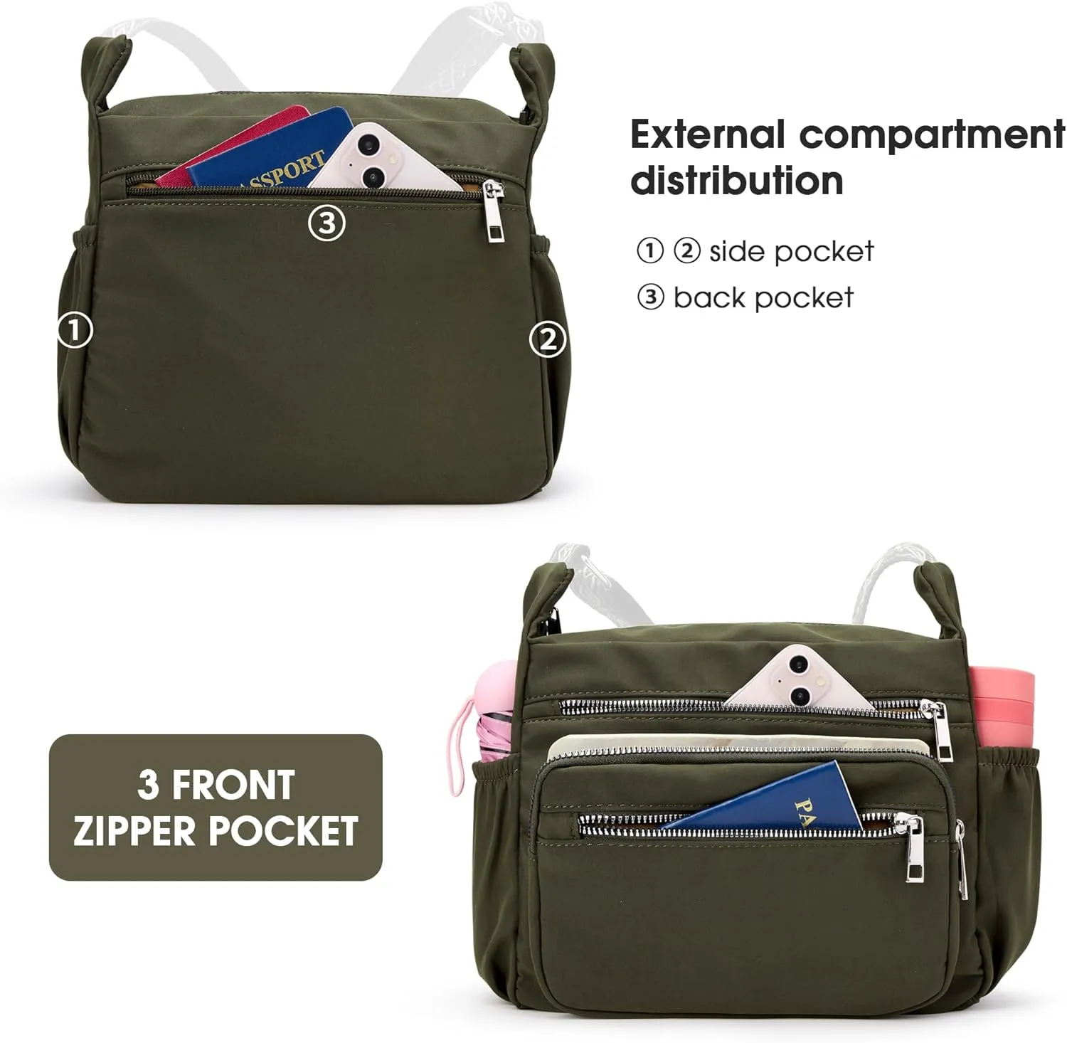 Fancy Forest Tote Bag for Women - Shoulder Handbag Bag with Multiple Pockets, Crossbody Purse for Ladies' Travel, Work