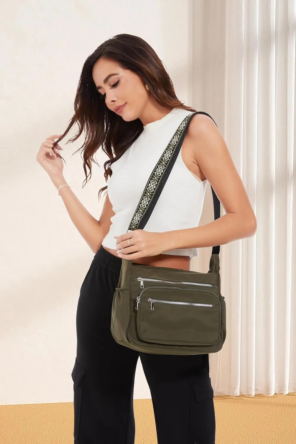Fancy Forest Tote Bag for Women - Shoulder Handbag Bag with Multiple Pockets, Crossbody Purse for Ladies' Travel, Work