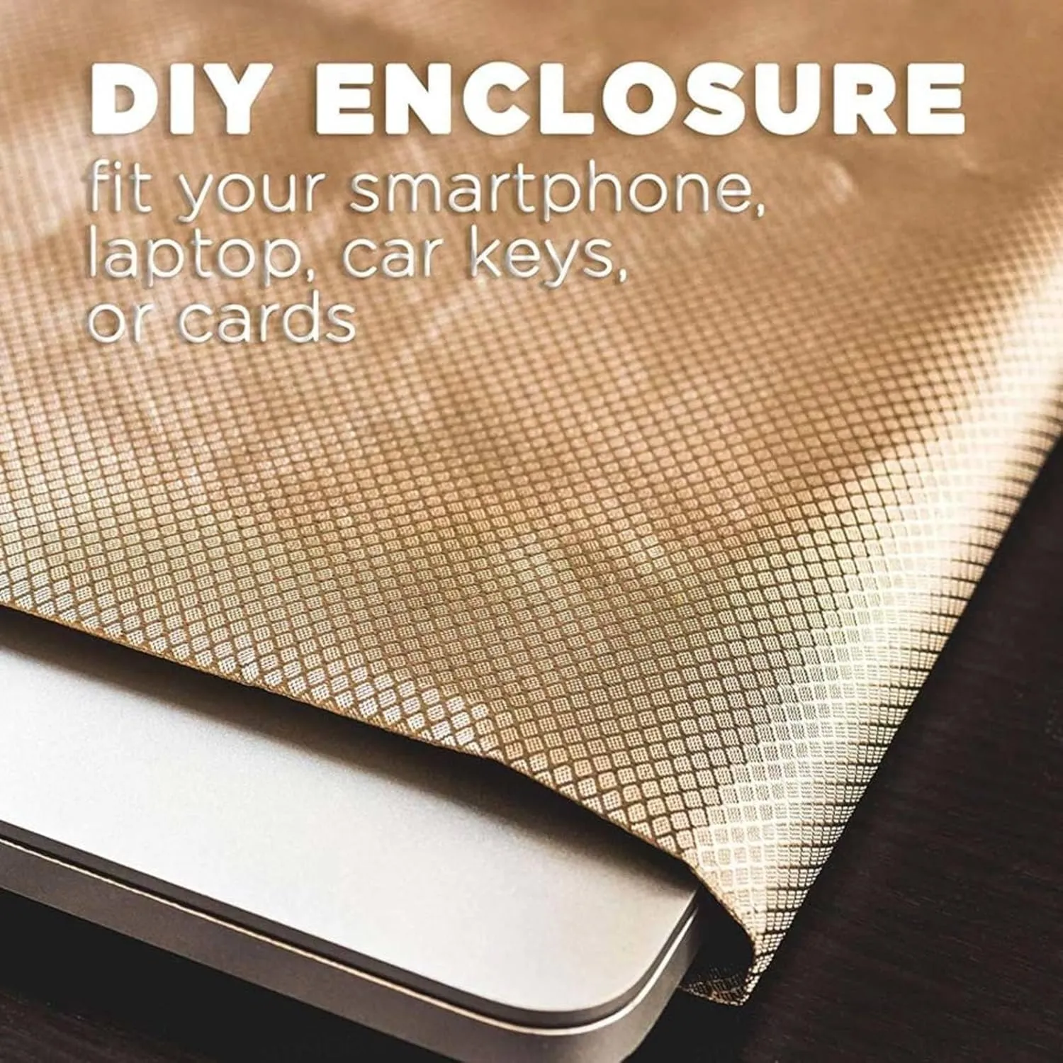 Faraday Fabric Conductive Shielding Faraday Bag for Generator RFID Blocking Military Grade Material Signals (WiFi Cell Bluetooth RFID EMF Radiation),gold-10x1.1m