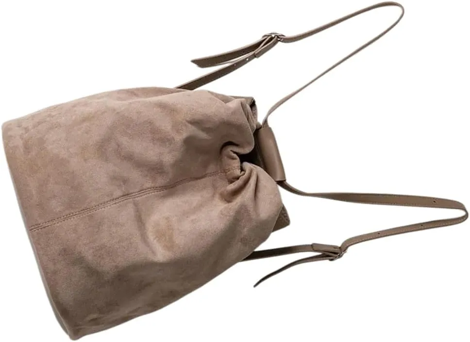 Fashion Bucket Bags Backpack For Women Drawstring Shoulder Bag Handbag with Detachable Strap Large Capacity Daycpack