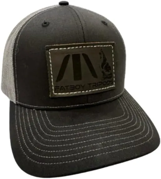 Fatboy Trucker Hat Black with Coyote Patch, Black - Cotton/Polyester Cap, Breathable Mesh, Richardson, Leather Circle Patch