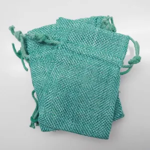 Faux Burlap Pouch Bags, 6-inch x 9-inch, 6-Piece, Turquoise